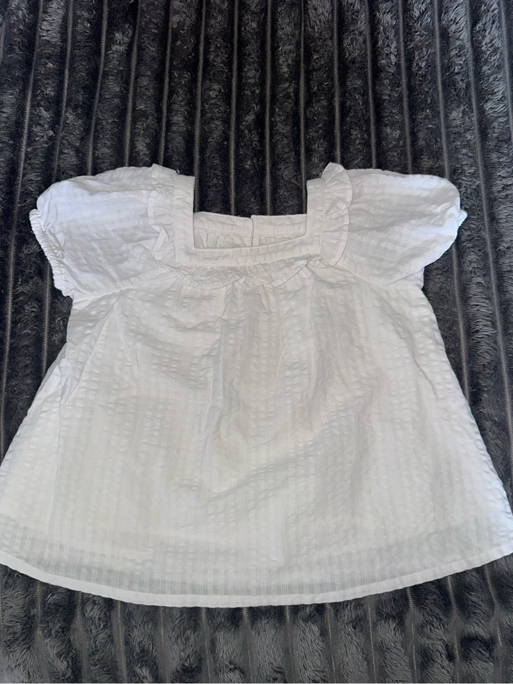 Old Navy toddler White Ruffled Square-Neck Top